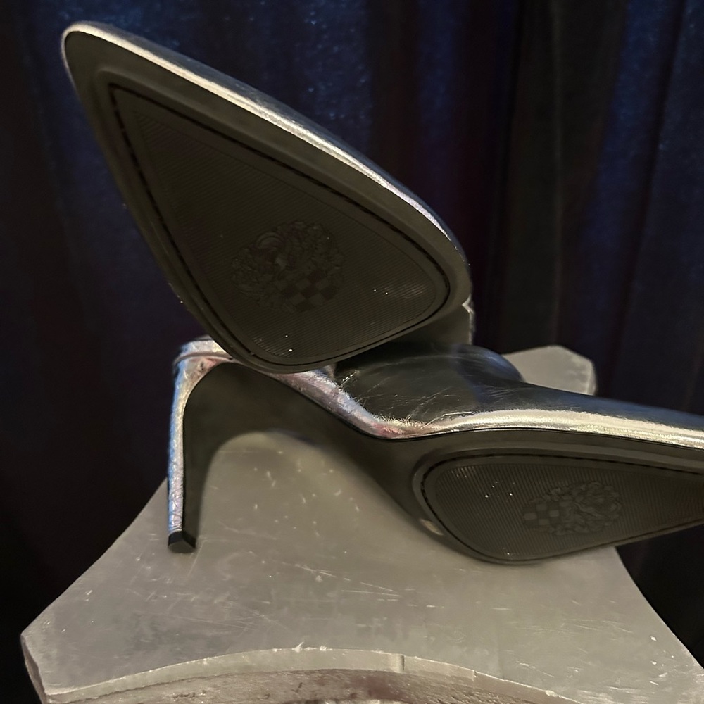 Vince Camuto Metallic Silver Mules - Picture 3 of 4
